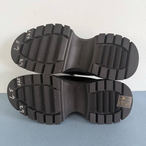 Michael Kors Shiloh Black Leather Chunky Lug Sole Platform Loafers - Picture 9 of 10